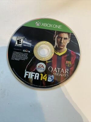 XBOX ONE VIDEO GAME DISC FIFA 14 QUATAR AIRWAYS MICROSOFT SOCCER  Pre Owned - Image 1 of 3