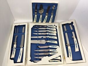 19 Piece Golden Prestige Cutlery Set Solid Stainless Sheffield English Blades￼