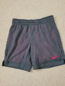 Nike Dri-Fit Girls Small Sport Athletic Shorts Navy Blue Red Adjust Waist. - Picture 1 of 2