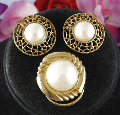 CLIPS PARA ZAPATOS BLUETTE imitación perla cabina vintage y bufanda clip anillo tono dorado Francia Foto 1 de 4