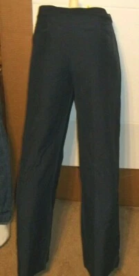 Lauren Ralph Lauren sz 6 Linen Silk blend lined Wide Leg Casual Pants navy blue - Image 1 of 3