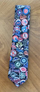 Surrey MLB Logos Vintage 1994 Mens Neck Tie 56.5 x 3.75 USA Baseball - Picture 1 of 3