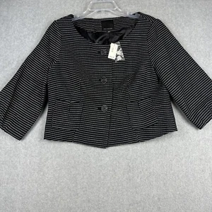 The Limited Blazer Womens L Black Polka Dot Cropped 3 Button Corporate NWT $128 - Bild 1 von 6