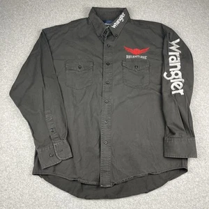 Wrangler Relentless Embroidered Trevor Brazile Black Button Shirt Mens Large - Picture 1 of 9