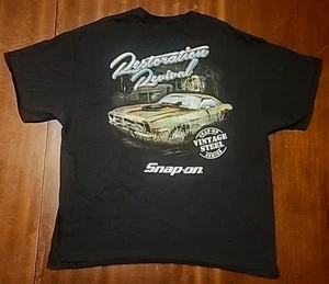 Snap On Restoration Revival Black T-Shirt New Size XXL Vintage Steel Muscle Car - Foto 1 di 7