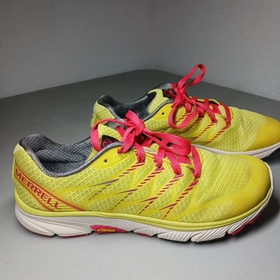 Merrell Women Shoe Bare Access Ultra 10 Athletic Trail Sneaker Yellow/Gerananium - Image 1 of 4