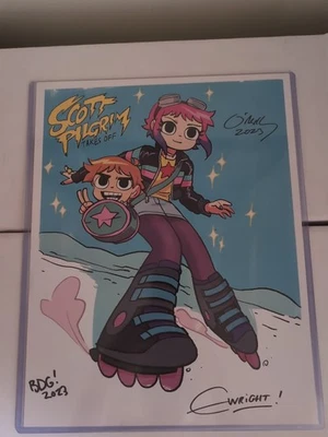 Scott Pilgrim Takes Off Triple Signed Print - Image 1 of 4