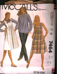 7464 Vintage McCalls SEWING Pattern Maternity Dress Blouse Jumper Top Pants FF - Picture 1 of 2