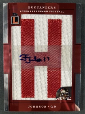 2008 Topps Letterman Josh Johnson Patches Auto H Rookie RC #/35 Buccaneers - Image 1 of 2