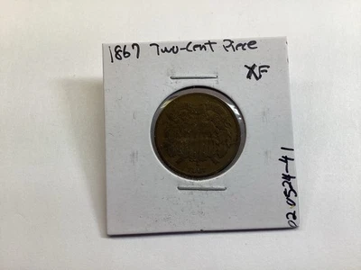 1867 Two Cent Piece in Very Fine Condition US Copper Coin 020524 41e - Image 1 of 4