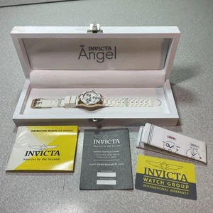 Invicta Angel Ladies Multi-Function White Dial White Rose Gold Watch 0718 - Picture 1 of 14
