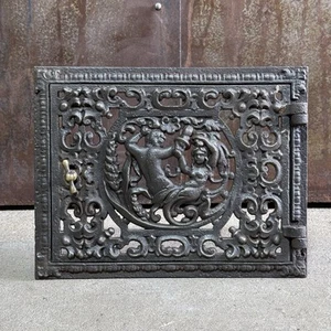 Alte Ofenklappe Lüftungsgitter Gusseisen - Gründerzeit um 1900 / B32,5 H25,5 cm - Bild 1 von 14