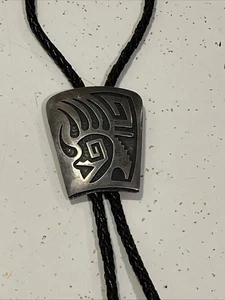 Copricapo Navajo vintage Bolo argento firmato dal produttore - Foto 1 di 12
