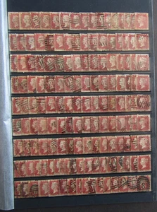 GREAT BRITAIN - QVIC PENNY REDS - PLATE 70/225 NEAR COMPLETE - ON STOCKCARD - Picture 1 of 3