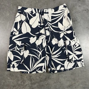 Polo Ralph Lauren Board Shorts Mens 34 Blue Floral Y2K Baggy Preowned - Picture 1 of 21