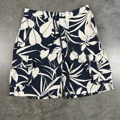 Polo Ralph Lauren Board Shorts Mens 34 Blue Floral Y2K Baggy Preowned - Image 1 of 4