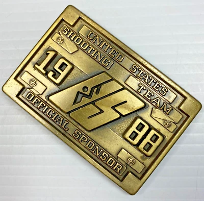 United States Shooting Team 1988 Belt Buckle XXIV Olympiad Seoul Korea Brass - Image 1 of 4