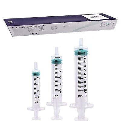 BD Emerald Sterile Syringes Hypodermic  - Luer Slip - Syringe Size 2ml 5ml 10ml • 29.97£