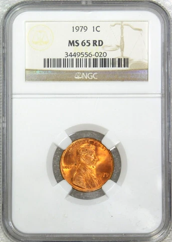 1979 P Lincoln Cent NGC MS65RD Full Rich Red Great Luster #A67A Cover