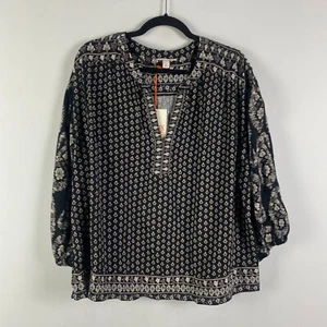Knox Rose V Neck Balloon Sleeve Top 3/4 Length Floral Print Size XXL Boho - Picture 1 of 11
