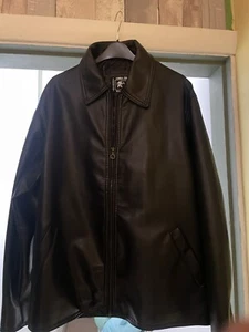 Mens Medium Linea Firenze Italian Faux Leather Jacket Black Unworn Zip Pockets - Picture 1 of 7