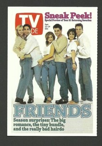 FRIENDS TV Guide Collector Card Jennifer Aniston Courteney Cox Lisa Kudrow