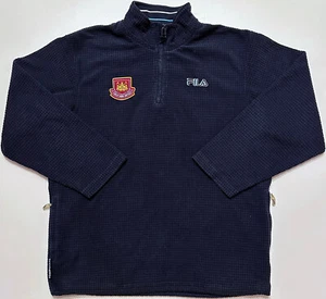 West Ham 2000/02 1/4 Zip Fleece Top Fila Sweatshirt Football Soccer Size XL Boys - Picture 1 of 12