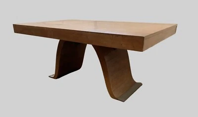 Table a manger Art Déco en placage de noyer XX siècle - Photo 1/4