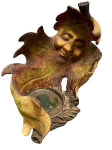 Innovation Oak Leaf Whimsical Smiling Hanging Anthropomorphic Votive Holder Rare - Picture 1 of 8