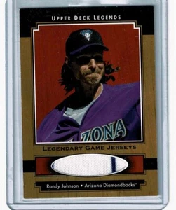 MLB RANDY JOHNSON GAME USED 2 COLOR JERSEY 2001 UPPER DECK LEGENDS - Picture 1 of 2