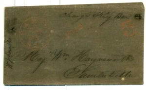 CONFEDERATE STATES handstamped PAID "CAMDEN S.C." in RED + 5¢, quite scarce - Picture 1 of 1