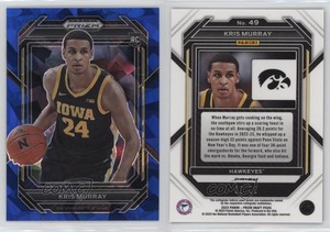 2023-24 Panini Prizm Draft Picks Blue Ice Prizm /99 Kris Murray #49 Rookie RC