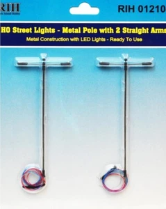 Rock Island Hobby 012104 | HO Street Lights (2) - Single Pole & 2 Straight Arms - Picture 1 of 1