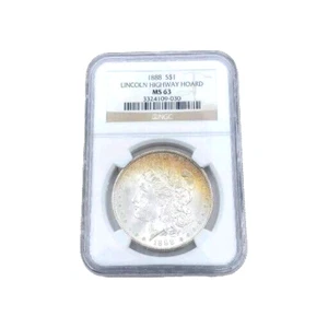 1888 Toned Morgan Dollar Lincoln Highway Hoard MS63 NGC - Picture 1 of 4