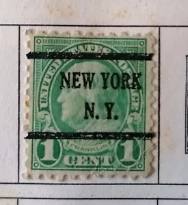 Benjamin Franklin 1 centesimo 1922 francobollo verde one cent rare green stamp - Foto 1 di 6
