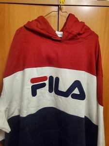 FILA Unisex hoodie sweatshirt 2XL pullover, 3 color, Red White and blue, New - Picture 1 of 4