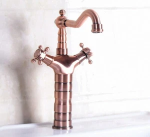 Vintage Retro Antique Red Copper Swivel Spout Kitchen Sink Faucet Mixer Tap - Picture 1 of 9