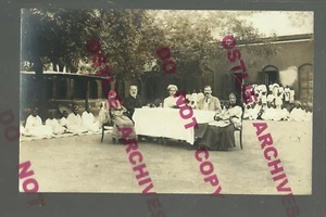 India RPPC c1910 MISSIONARY Mission Church School? Missionaries NATIVES Asia #3 - Picture 1 of 3