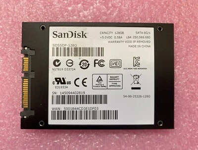 SanDisk 128GB SDSSDP-128G 2.5" SATA 6G/s SOLID STATE DRIVE - Image 1 of 2