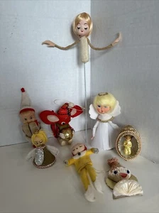 8 Vintage Elf/Angels/Mouse/More Christmas Ornaments Made in Japan - Picture 1 of 23