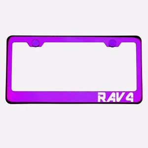Purple Chrome License Plate Frame RAV4 Laser Etched Metal Screw Cap - Bild 1 von 8