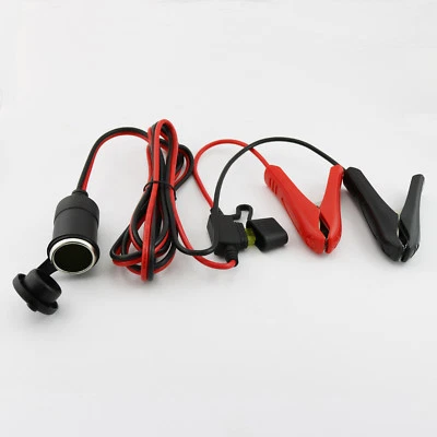 125cm 12V 24V Car Cigarette Lighter Socket Female Adapter 10A Alligator Clips - Image 1 of 4