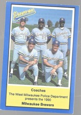 1990 Milwaukee Brewers Franklin Police Coaches Don Baylor Baseball Card