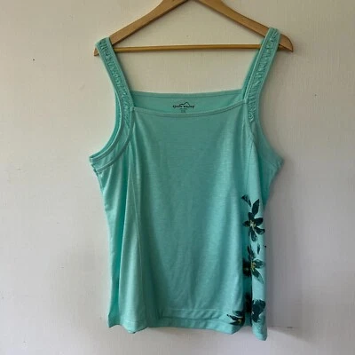 Camiseta sin mangas Eddie Bauer para mujer 2XL verde azulado cuello cuadrado sin mangas floral Foto 1 de 4