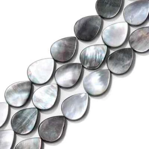 Natural Gray Shell Beads Waterdrop Straight hole Shell Beads for Jewelry Making - Picture 1 of 11