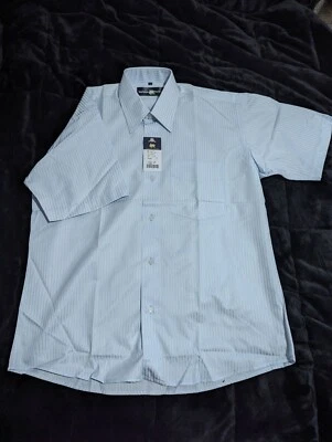 Royal Queen's Polo Team Nuevo con Etiquetas Hombres Manga Corta Camisa Cuello Abotonado Lt Azul Med Foto 1 de 4