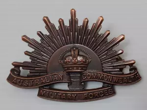 Australia WWI - WWII Rising Sun Hat badge Replica A.I.F Diggers Slouch Hat Badge - Picture 1 of 4