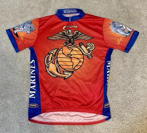 Maglia ciclismo PRIMAL WEAR rossa Semper Fi US Marines Bulldog USA uomo XL - Foto 1 di 7