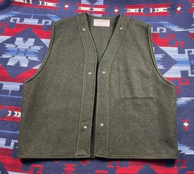 CC Filson Vest Jacket Coat Liner Style #21 Green Mackinaw 100% Wool USA Made XL - Image 1 of 4