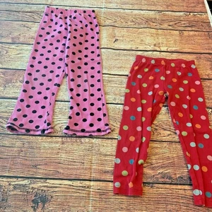 Gymboree’s Girls Leggings Lounge Pants Bundle Lot Polka Dot Stretch Sz 4 - Picture 1 of 9